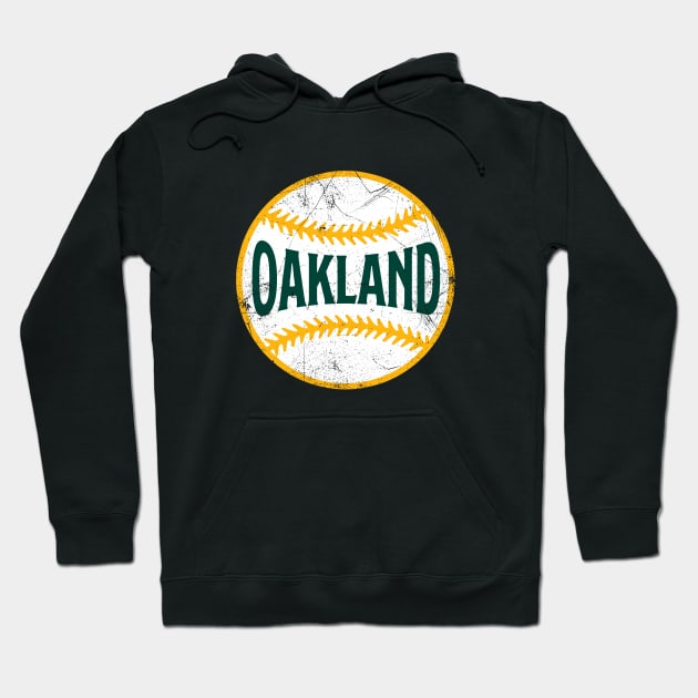 Oakland Retro Baseball - Green Hoodie by KFig21